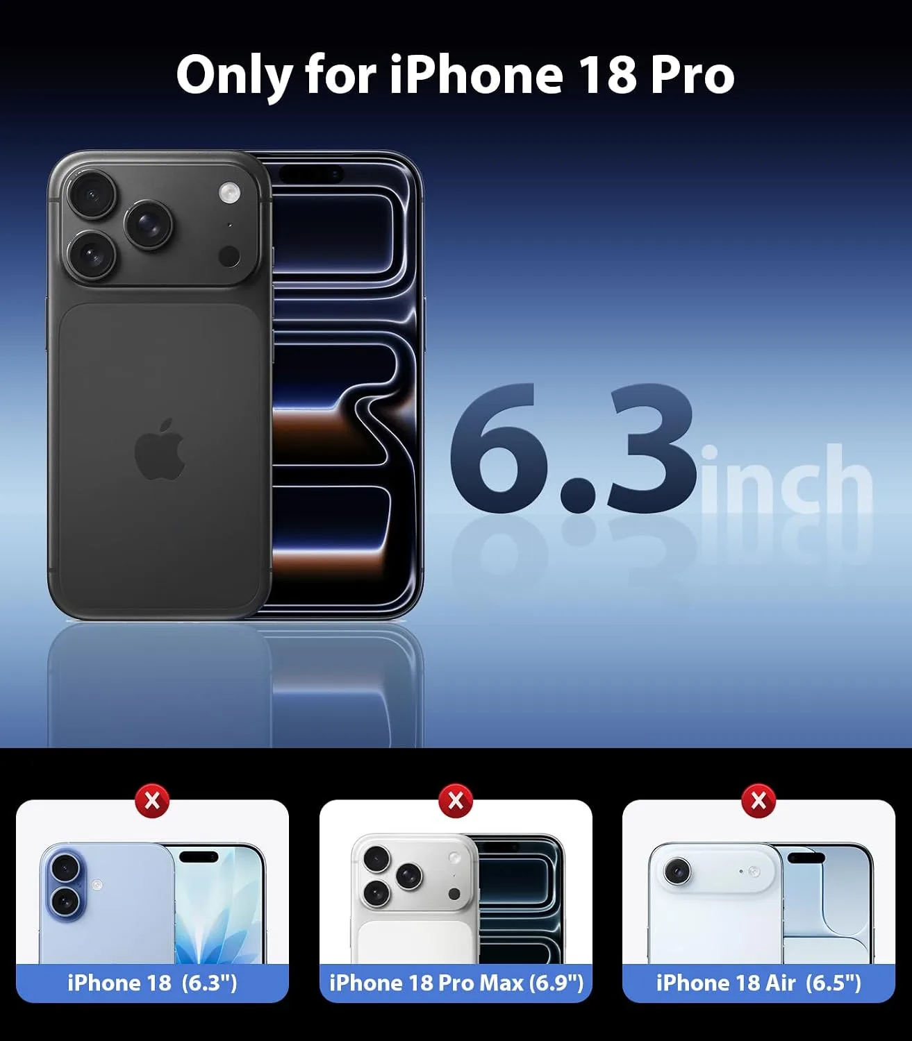 Mkeke for iPhone 18 Pro Case Clear [Not-Yellowing]