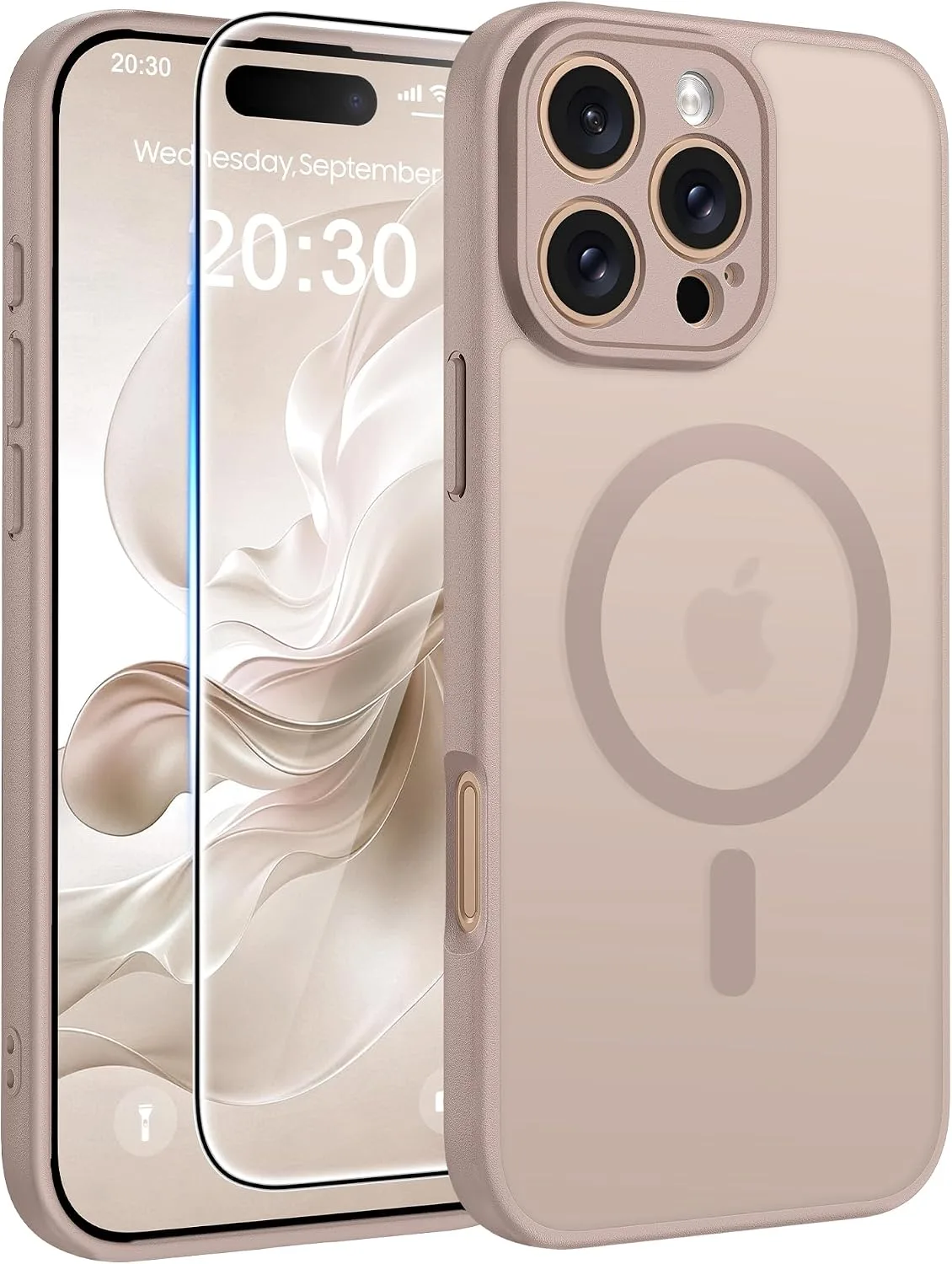 FNTCASE for iPhone 16 Pro Max Case Fit for MagSafe Desert Gold