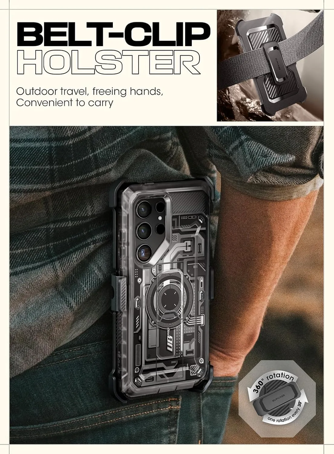 SUPCASE for Galaxy S24 Ultra Case with Built-in Screen Protector, Frost