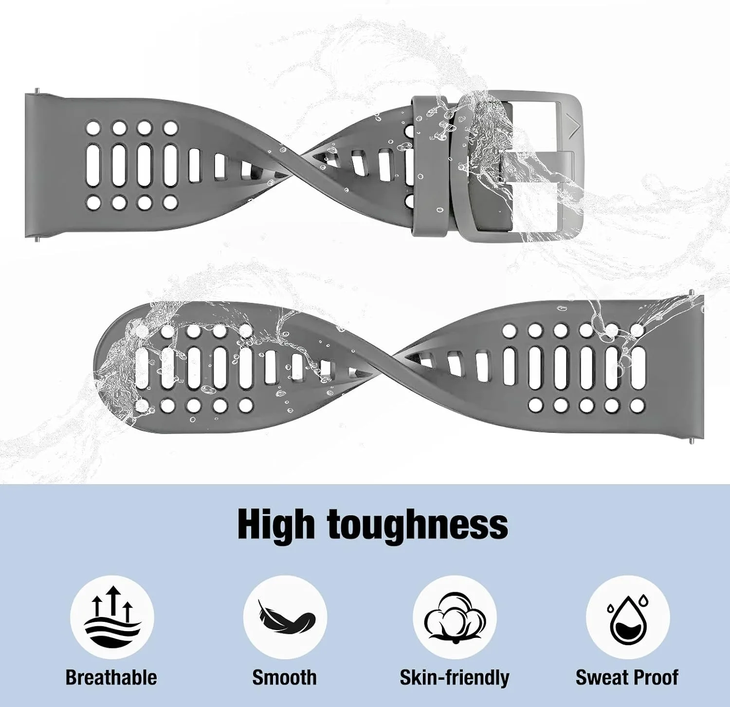 Watch Band for Coros PACE 2/APEX 2/APEX 42mm, 20mm Quick Release Silicone Replacement Band