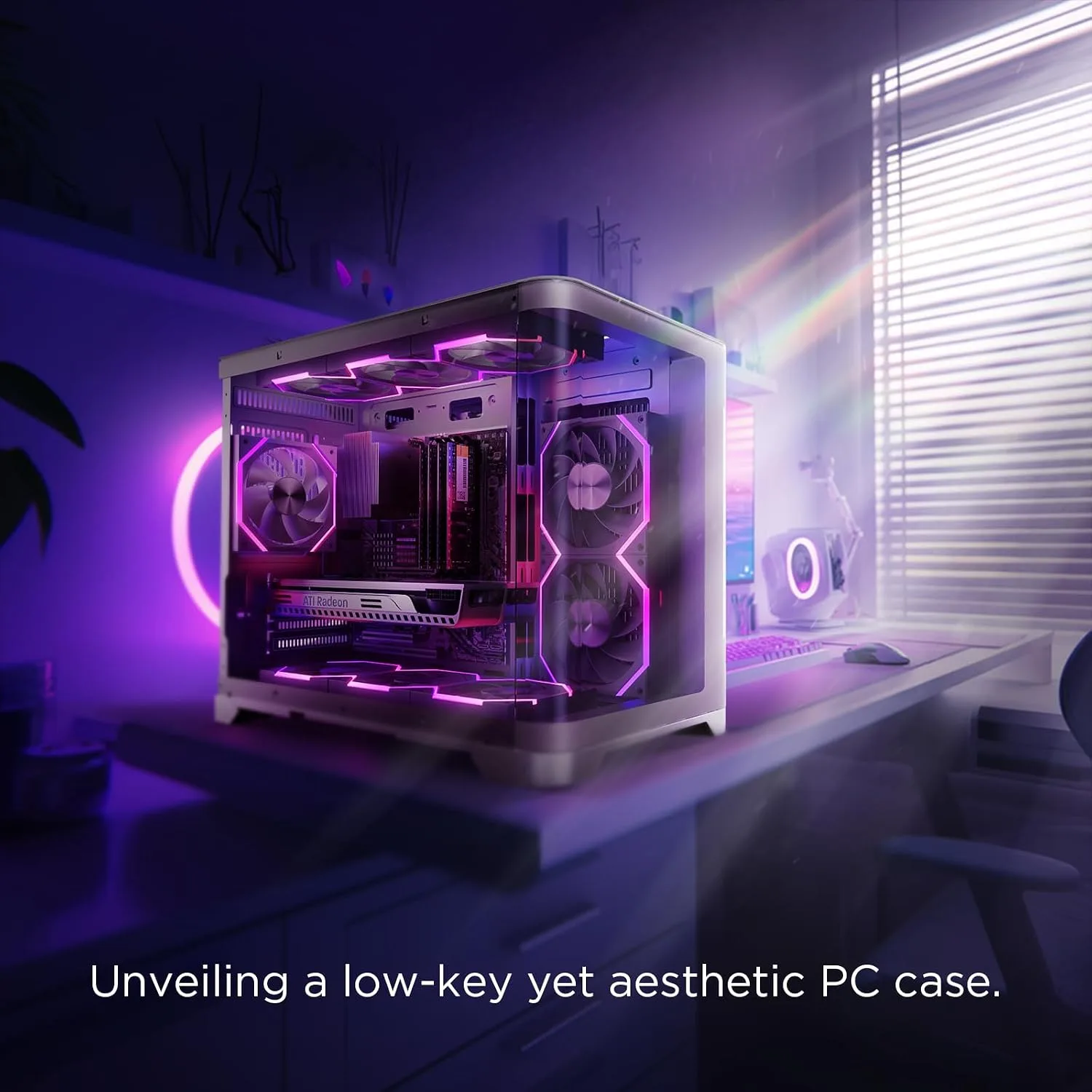 Asiahorse Nyota 120mm Case Fan with Efficient Cooling, ARGB Fan Lighting, 800-1800RPM Speed Control, and Whisper-Quiet Operation Under 29 dB, Unique Design for PC