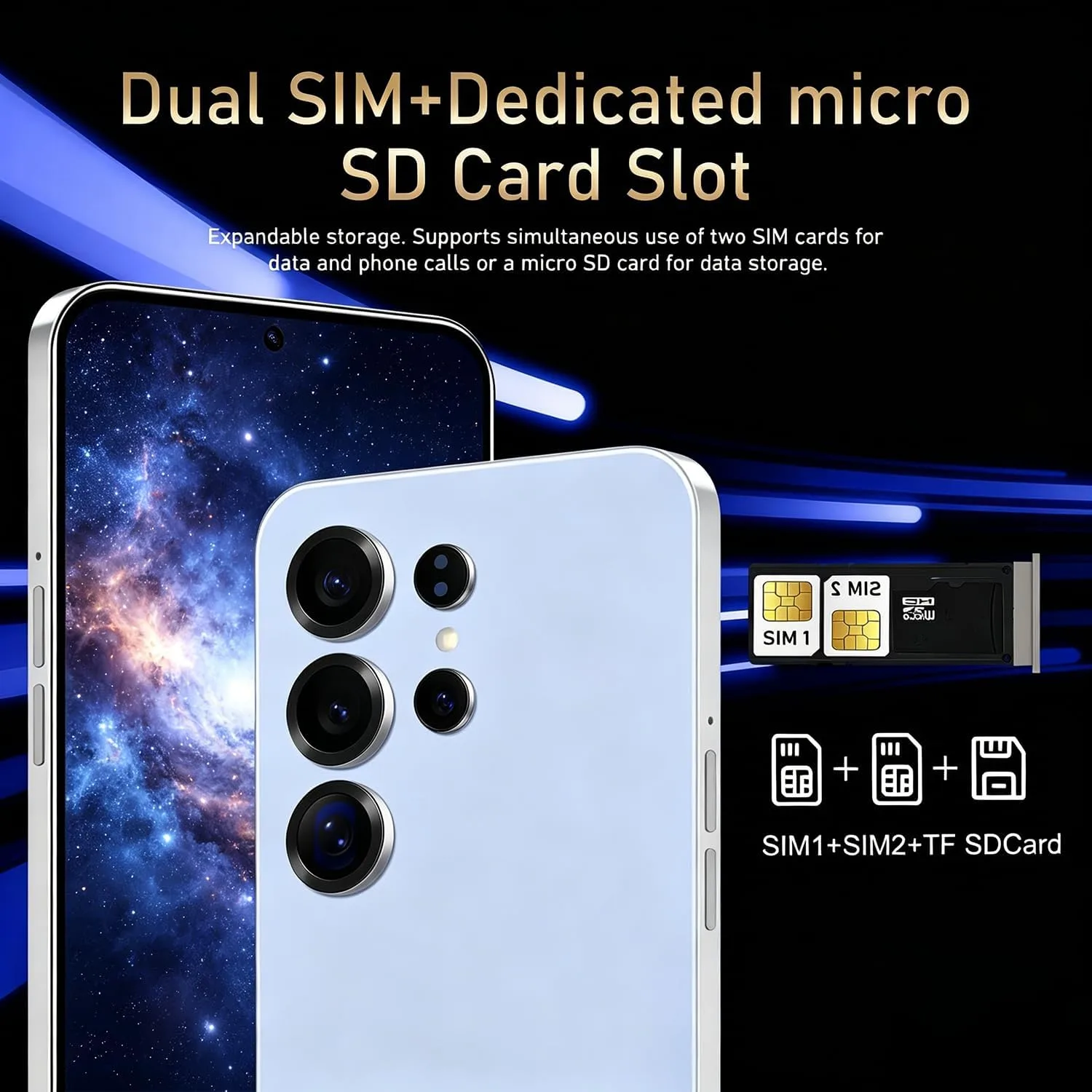 4G Smartphone Unlocked, Android 12.0 Mobile Phones 6.6'' HD+ Display, 4GB RAM 32GB ROM/256GB SD, 4G Dual SIM Dual Camera, Face ID+WiFi+BT+FM+GPS+OTG (Black)