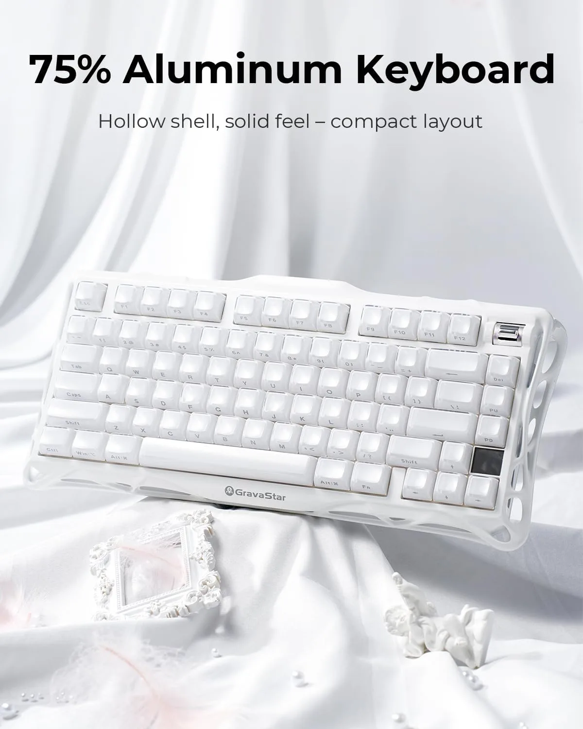 GravaStar Mercury K1 75% Wireless Mechanical Gaming Keyboard RGB Backlit