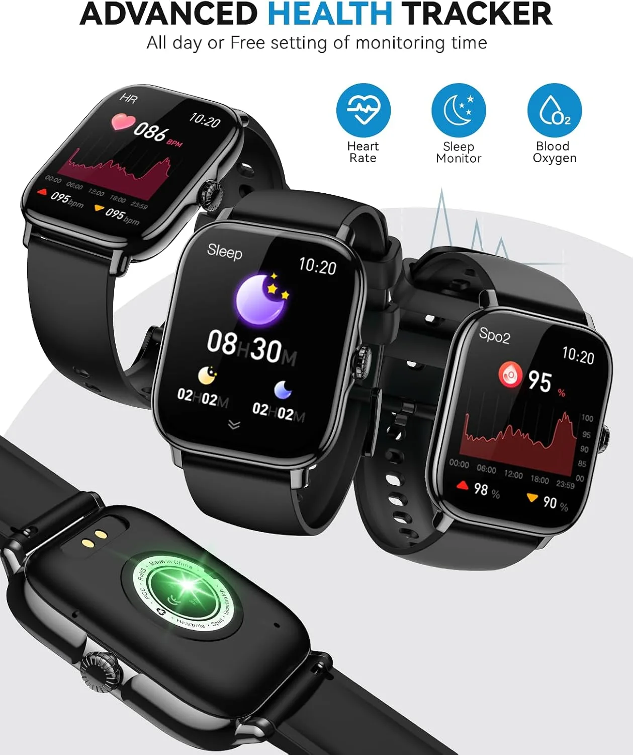 Smart Watch for Women Men- Answer/Make Call, 2025 IP68 Waterproof Fitness Step Tracker Watch with Sleep Monitor/Activity Counter/110+ Sport Mode, Smartwatch for Andriod iPhone iOS Samsung Compatible