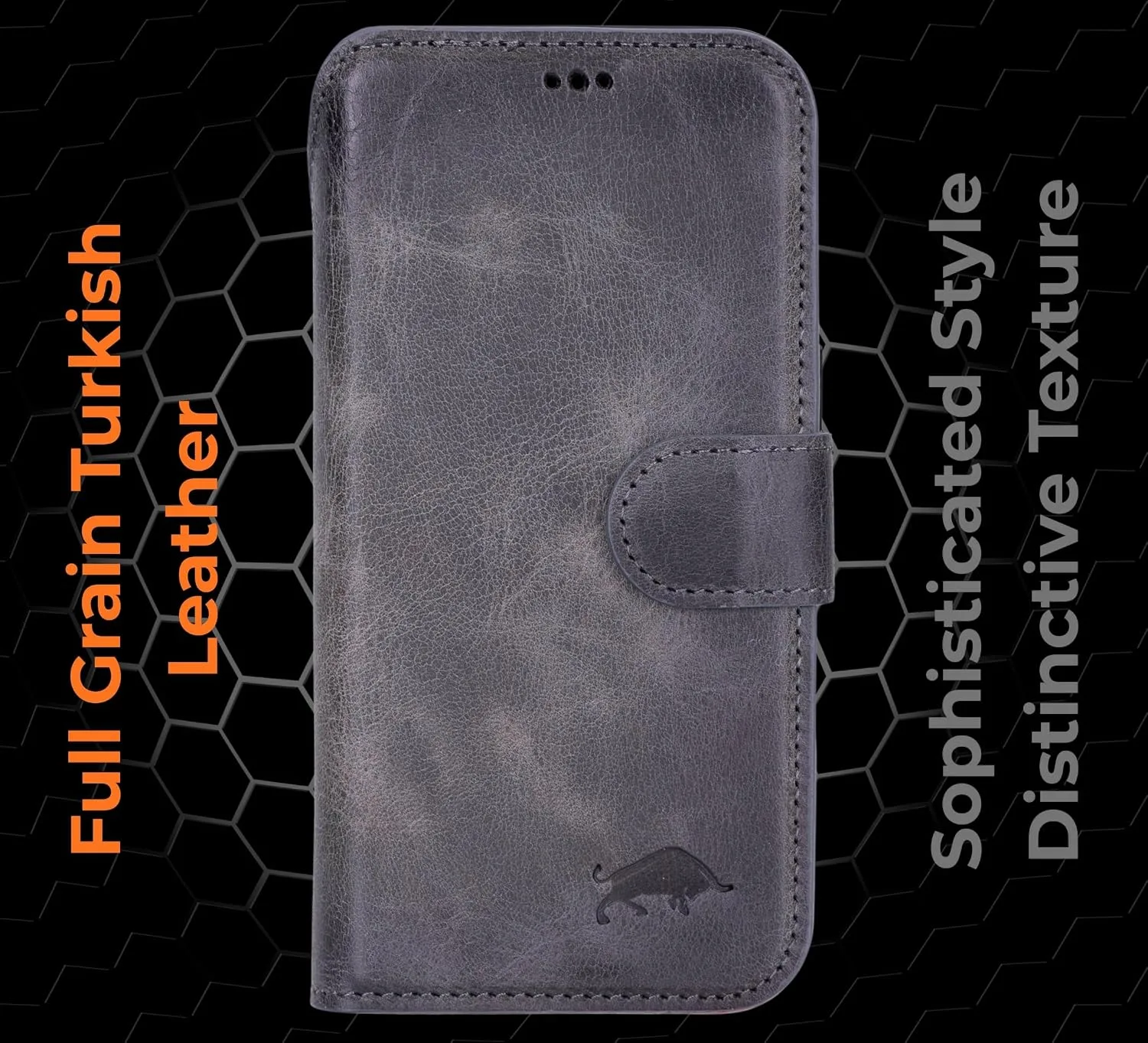 VENOULT Leather Wallet Case for iPhone Pro, Full Grain Genuine Leather, Magnetic Detachable, 4 Card Holder, Buesiness Style, Compatible with MagSafe, RFID (Sandy, iPhone 17 Pro MAX)