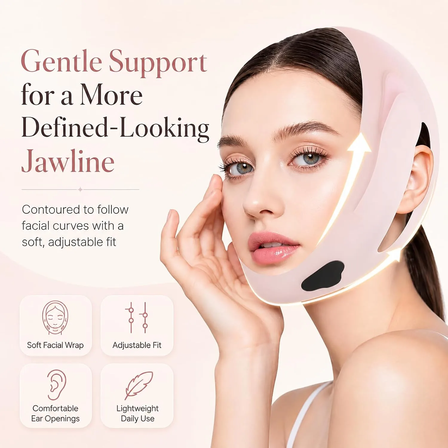 Silicone V-Line Neck Lifting Mask Jaw Support Sleeping Face Tape for Women Breathable Elastic Chin Contour Band Lightweight Soft Stretch Overnight Ergonomic Wearable Contouring Accessory