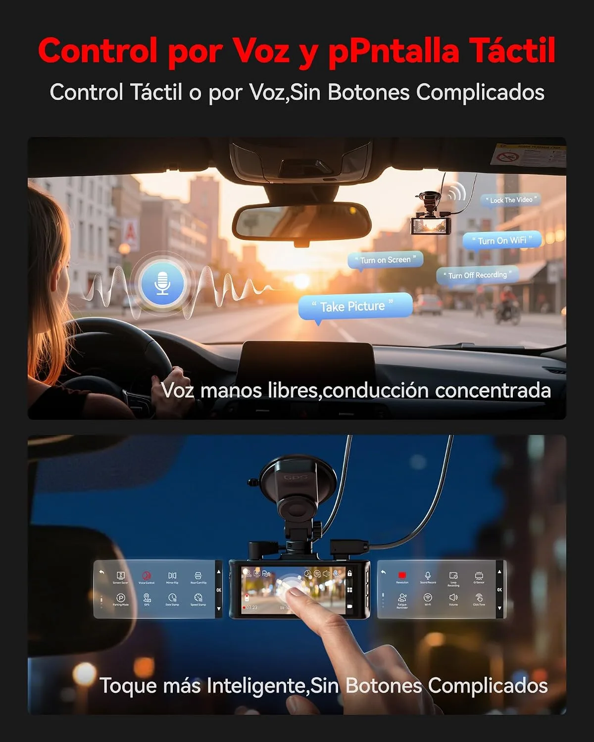 REDTIGER 4K STARVIS 2 Dashcam Front Rear, 5GHz WiFi 20MB/s, Free 128GB Card