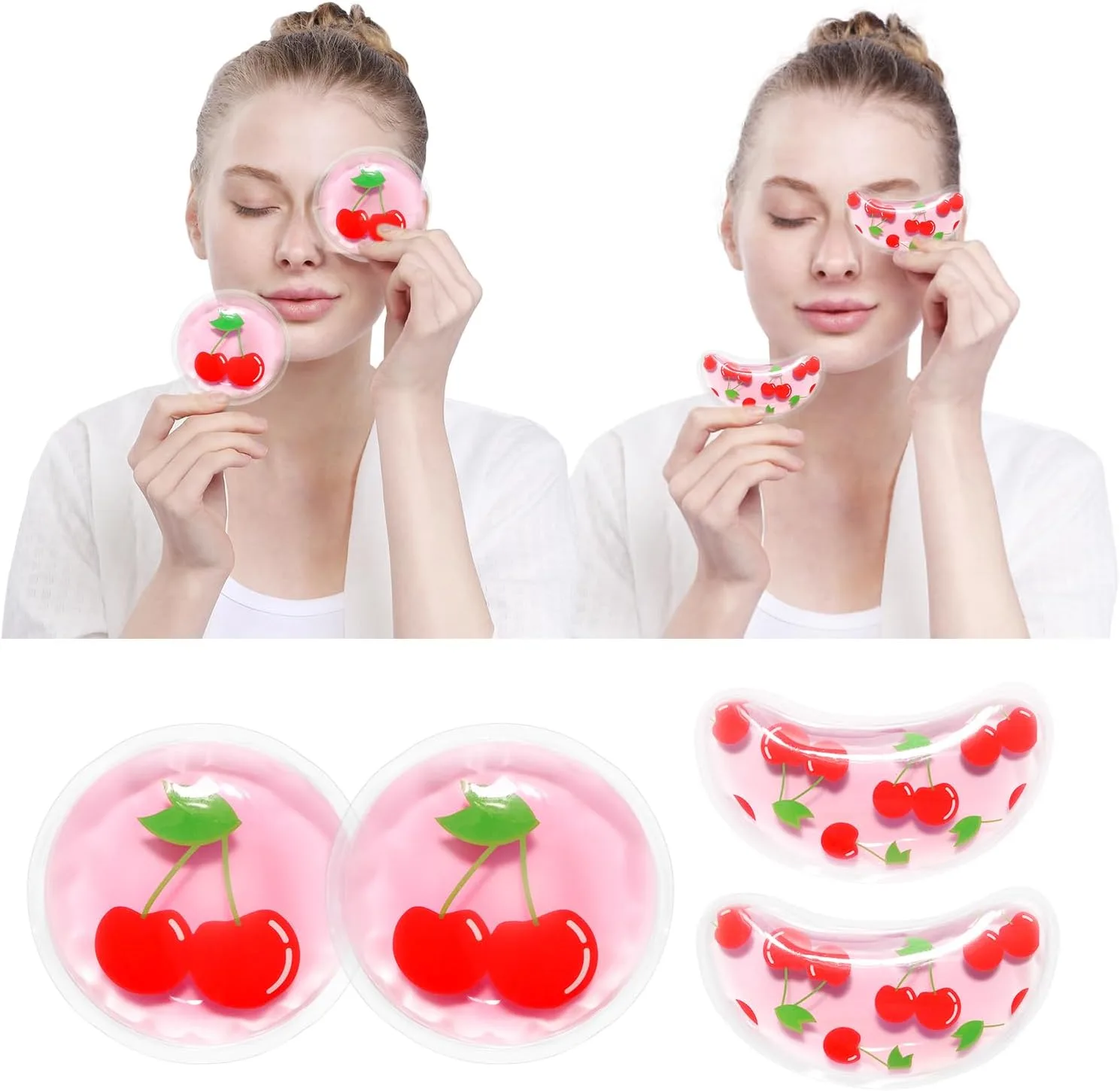 4PCS Gel Eye Ice Pack Set Reusable, Cold and Hot Compress for Eyes