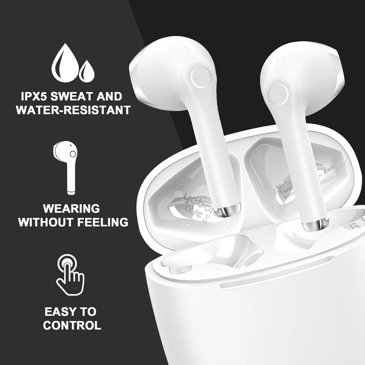 yobola Wireless Earbuds Super Lightweight Bluetooth Headphones Deep Bass