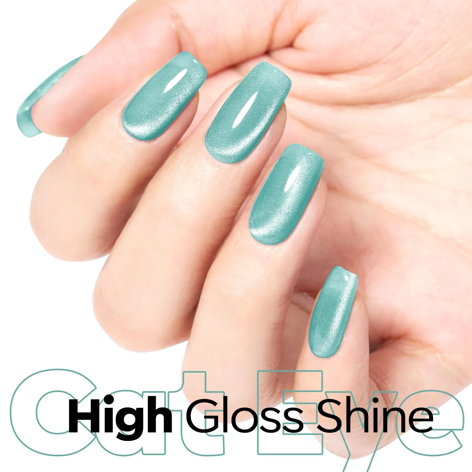 modelones Green Cat Eye Gel Nail Polish Blue Turquoise Gel Polish