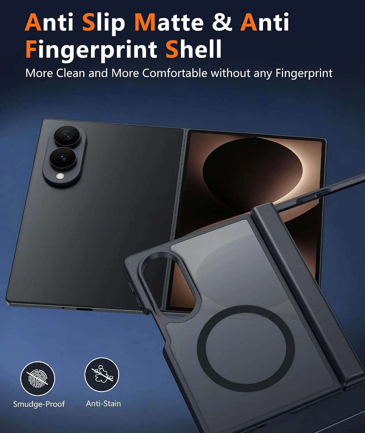 FNTCASE for Samsung Galaxy Z-Fold-8 Case Full Hinge Protection Matte Cover