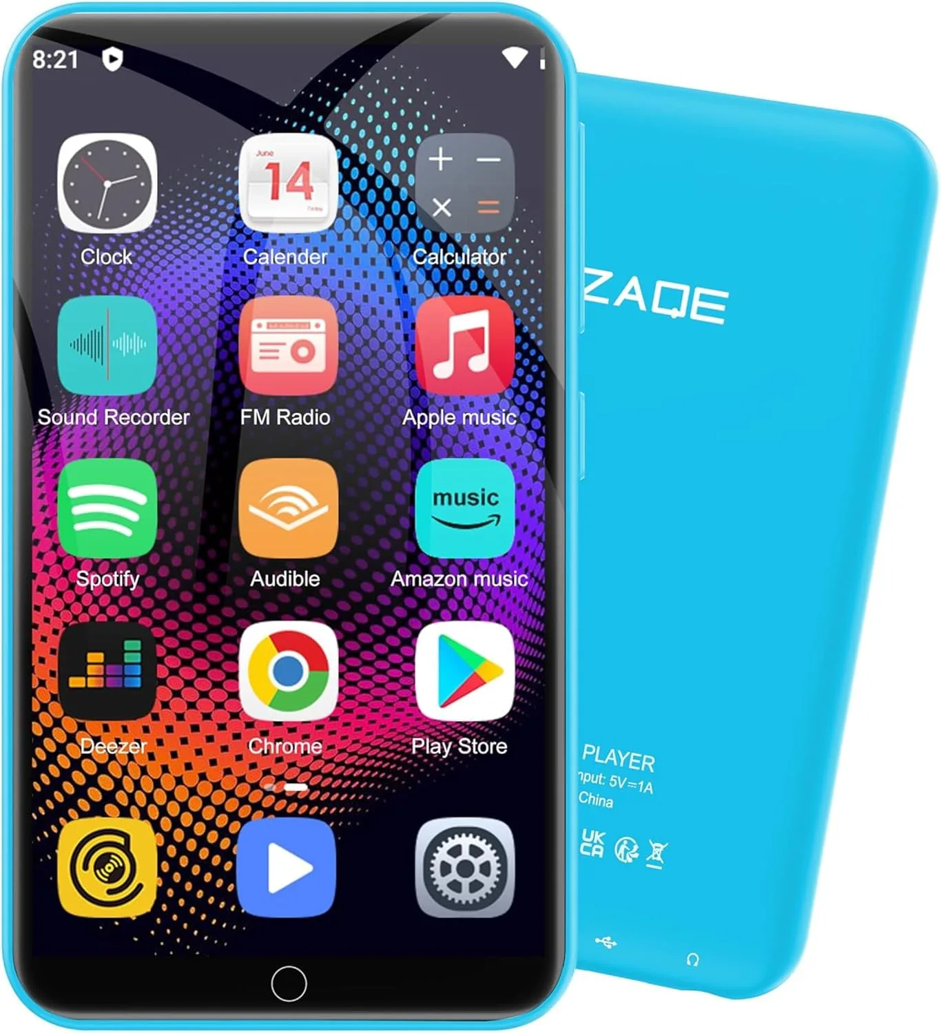 MP3 Player with Bluetooth and WiFi, ZAQE 16GB Music Player with Spotify,Pandora,4" Touch Screen Android MP4 MP3 Player for Kids with Audible
