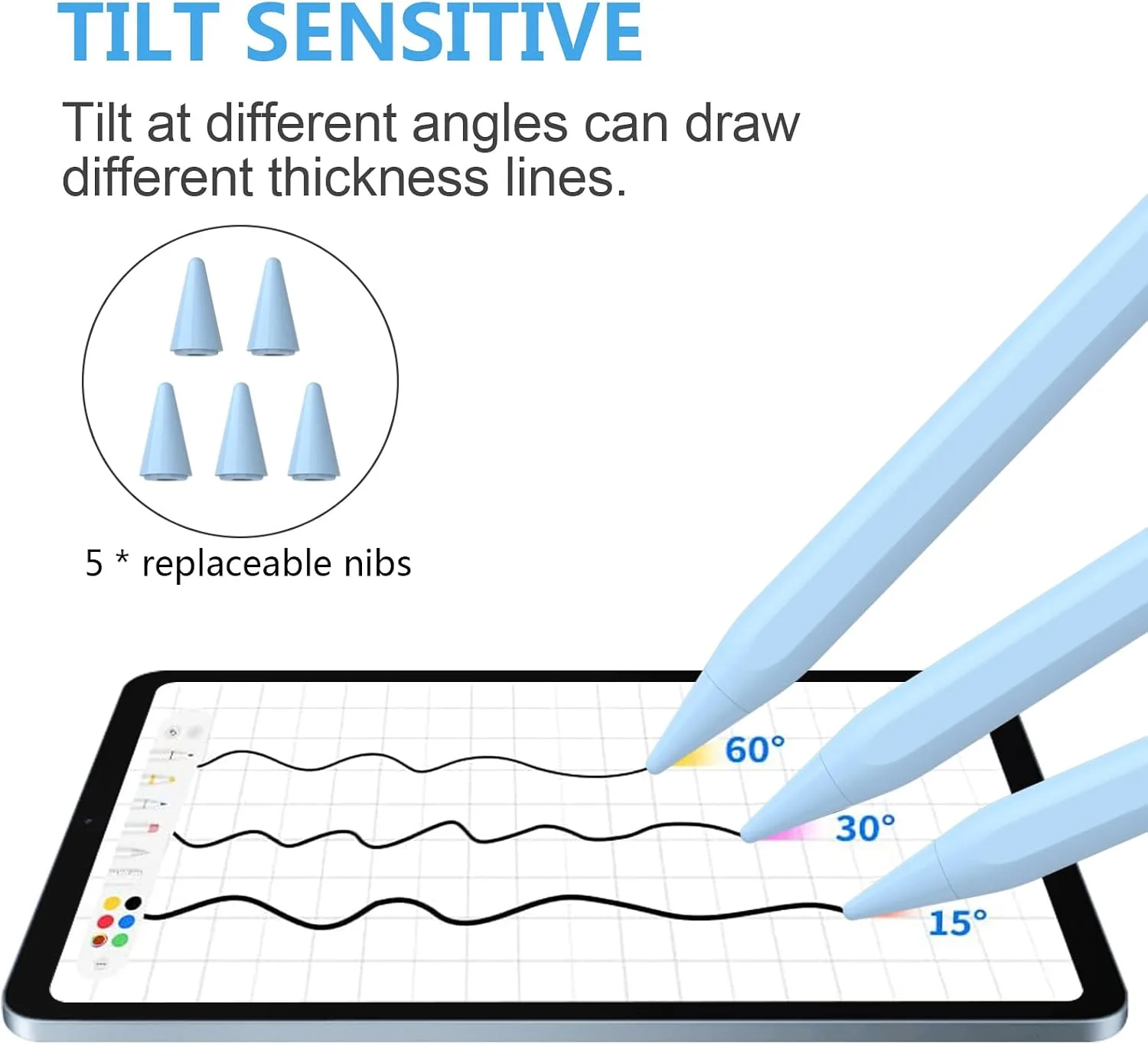 COO Stylus Pen for iPad Pro Air Mini 2018-2024, Palm Rejection Fast Charge
