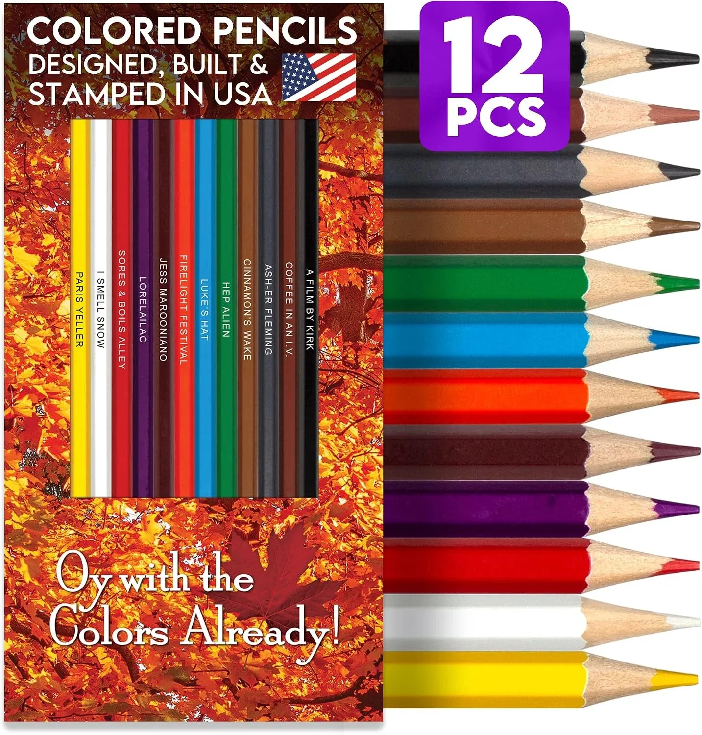 Pun Labs Cozy Corners Colored Pencils, 12 Soft Core Art Set