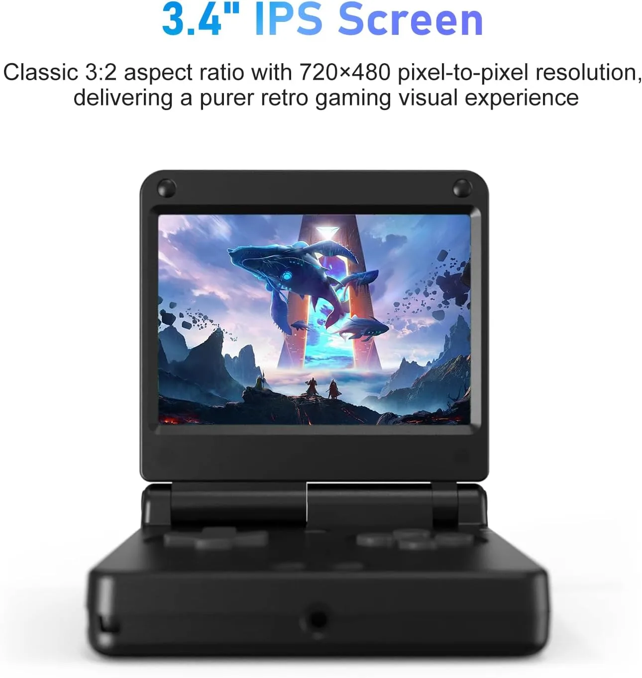 RG SP Retro Handheld Game Console, Update Slimmer Flip RGSP Portable Game Console 3.4'' IPS Screen Linux 16GB 30+ Game Emulators 3300 mAh Support 5G WiFi BT HDMI, No Preloaded Games Graphite