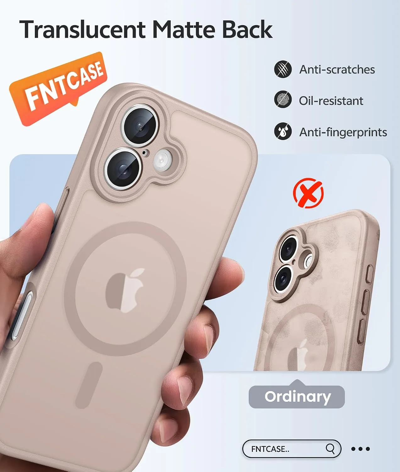 FNTCASE for iPhone 16 Plus Case, Fit for Magsafe, Desert Gold