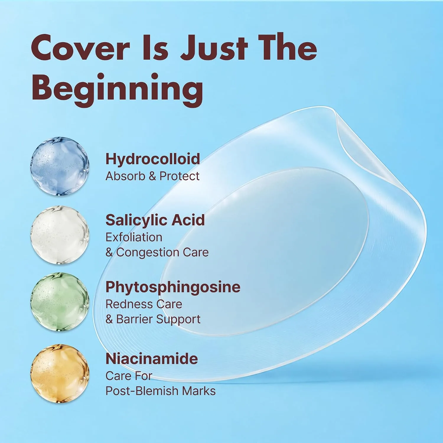 Hydrocolloid Pimple Patches, Salicylic Acid & Phytosphingosine (72 Count)