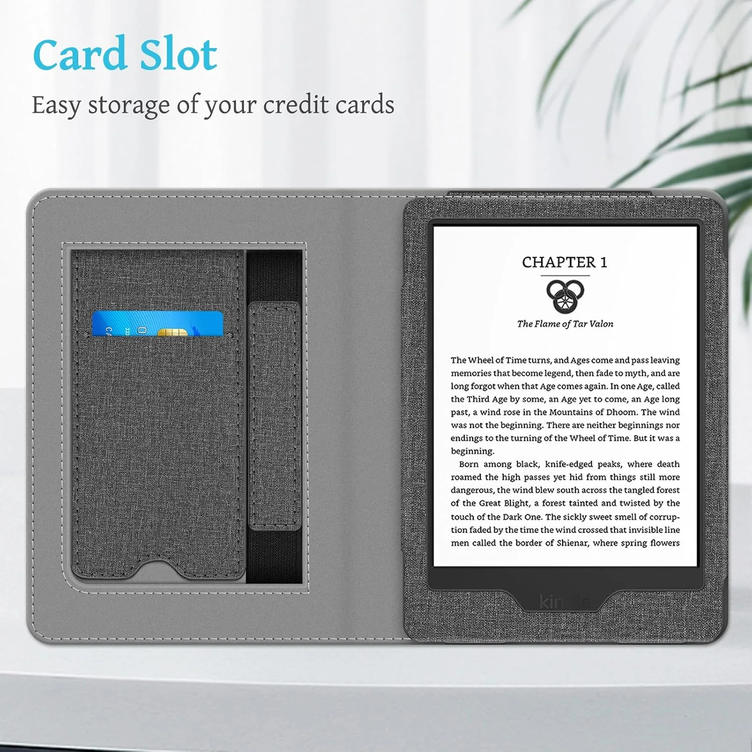 Fintie Stand Case for 6" Kindle 11th Generation 2024/2022, Gray/Brown