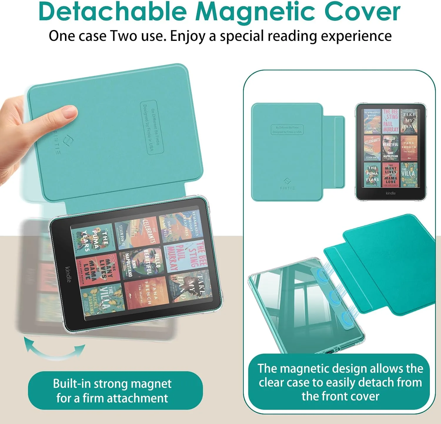 Fintie Detachable Case for Kindle Paperwhite 12th Gen 2024/Kindle Colorsoft