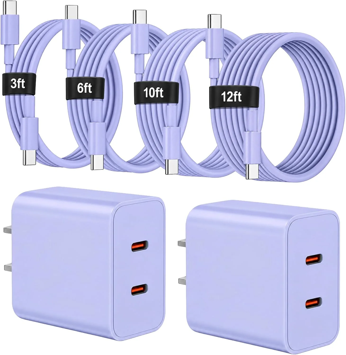 Super Fast Type C Charger for Samsung, 45W Dual Port USB C Charger