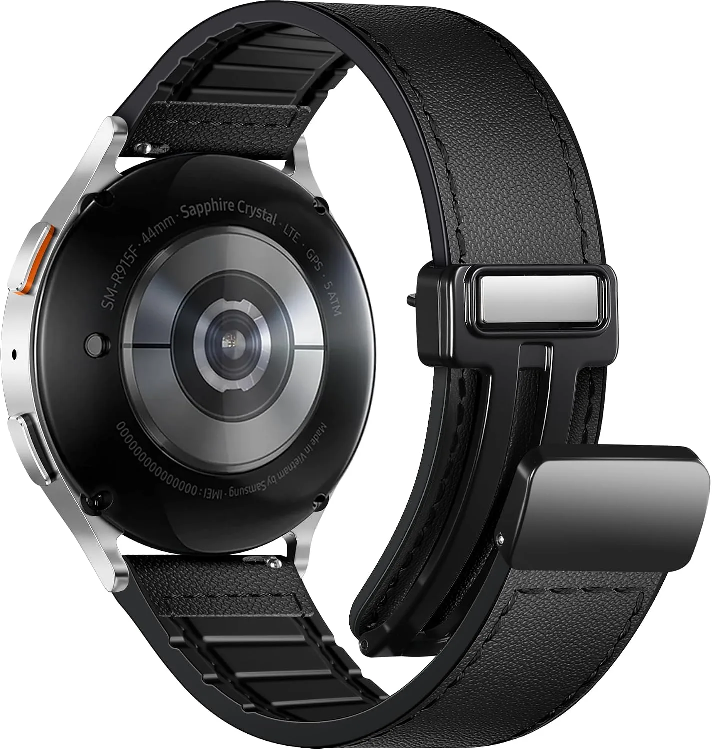 Correa de cuero magnética Charlam compatible con Samsung Galaxy Watch 40mm y 44mm, 20mm
