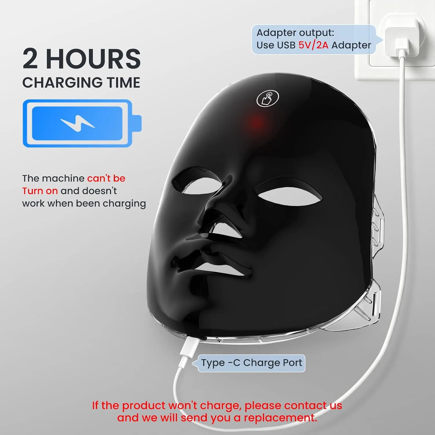 SUERBEATY Red Light Mask For Face, 7-1 Colors Red Light Face Mask