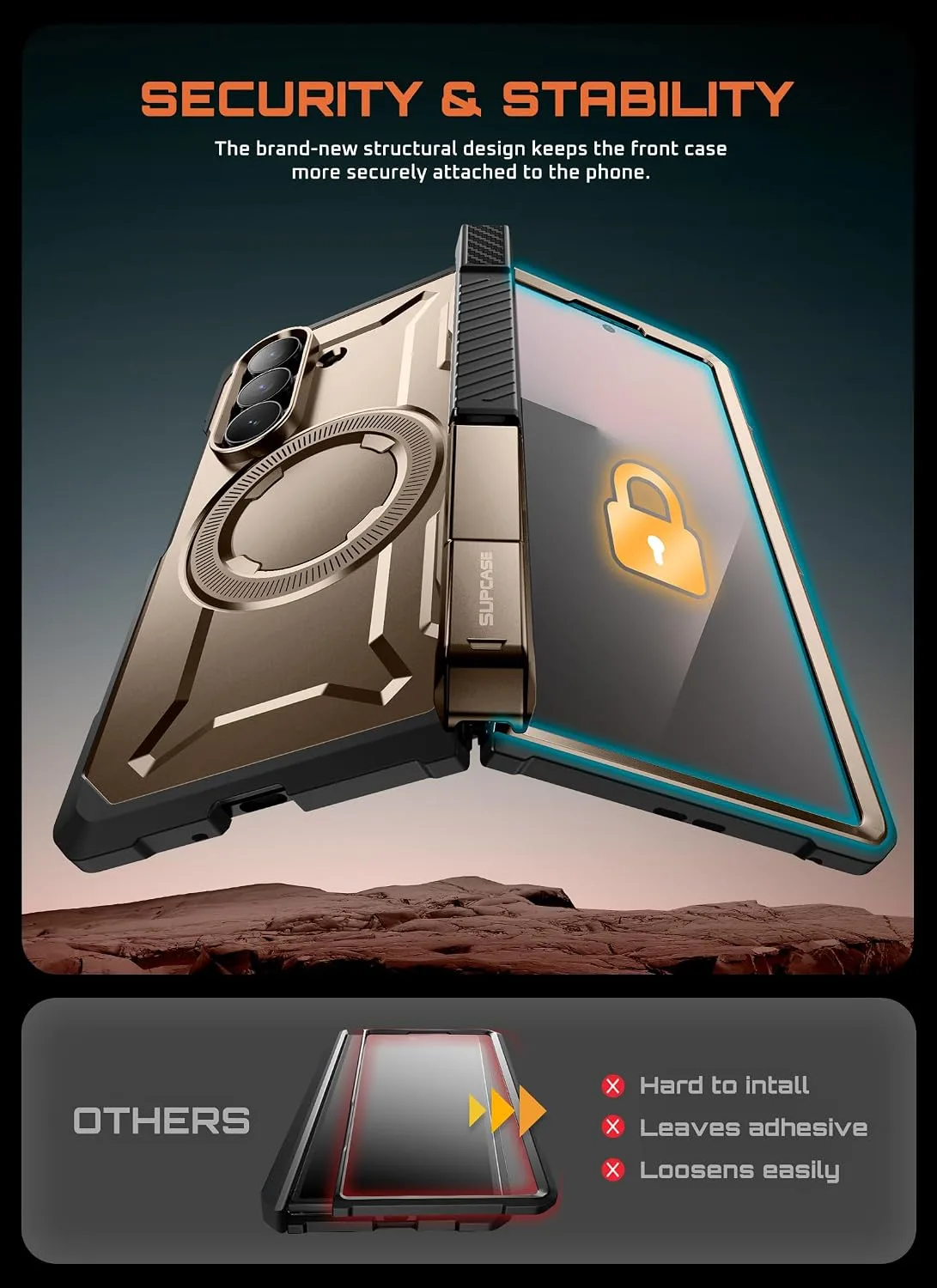 SUPCASE for Samsung Galaxy Z Fold 7 Case with Kickstand, Desert
