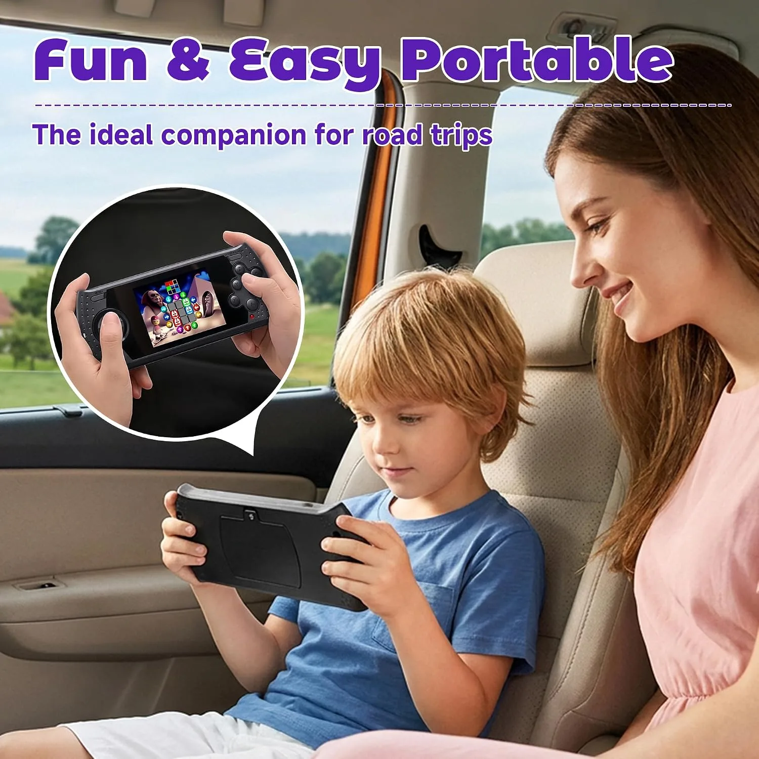 16 Bit Handheld Game for Kids Built-in 230 HD Classic Retro Video Games USB Rechargeable 3.0 Inch Childrens Travel Electronics Toys Portable Gaming Player System Gift for Boys Girls Ages 4-8-12