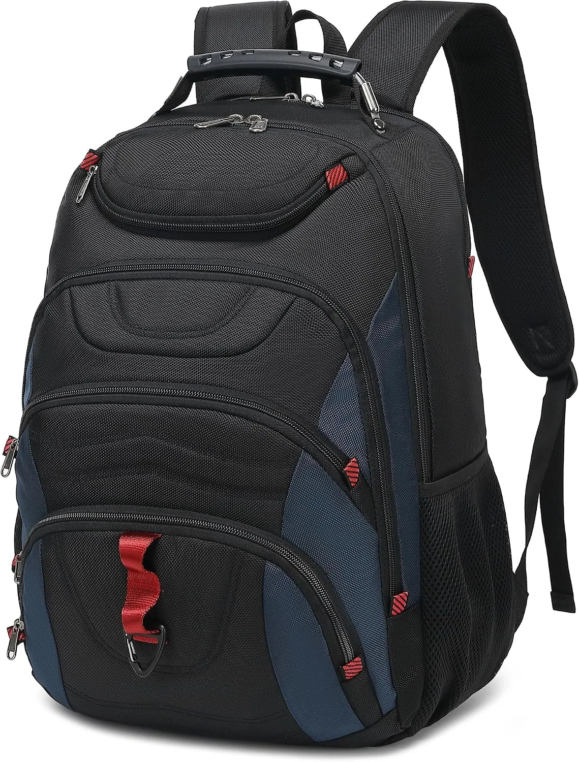 Boavan Laptop Backpack for men, 17.3 inch Laptop Bag with USB Port, Waterproof Travel Work Backpack Purse, Anti-Theft Teacher Nurse Doctor Casual Bookbags Office Business backpack，Black&Classic Navy