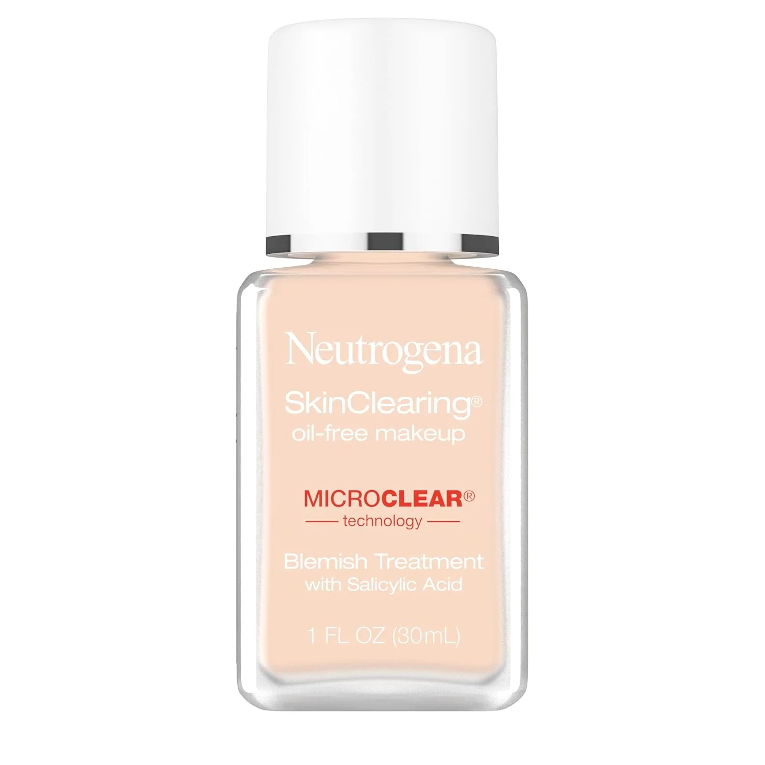 Neutrogena SkinClearing Liquid Foundation, 10 Classic Ivory, 1 fl oz