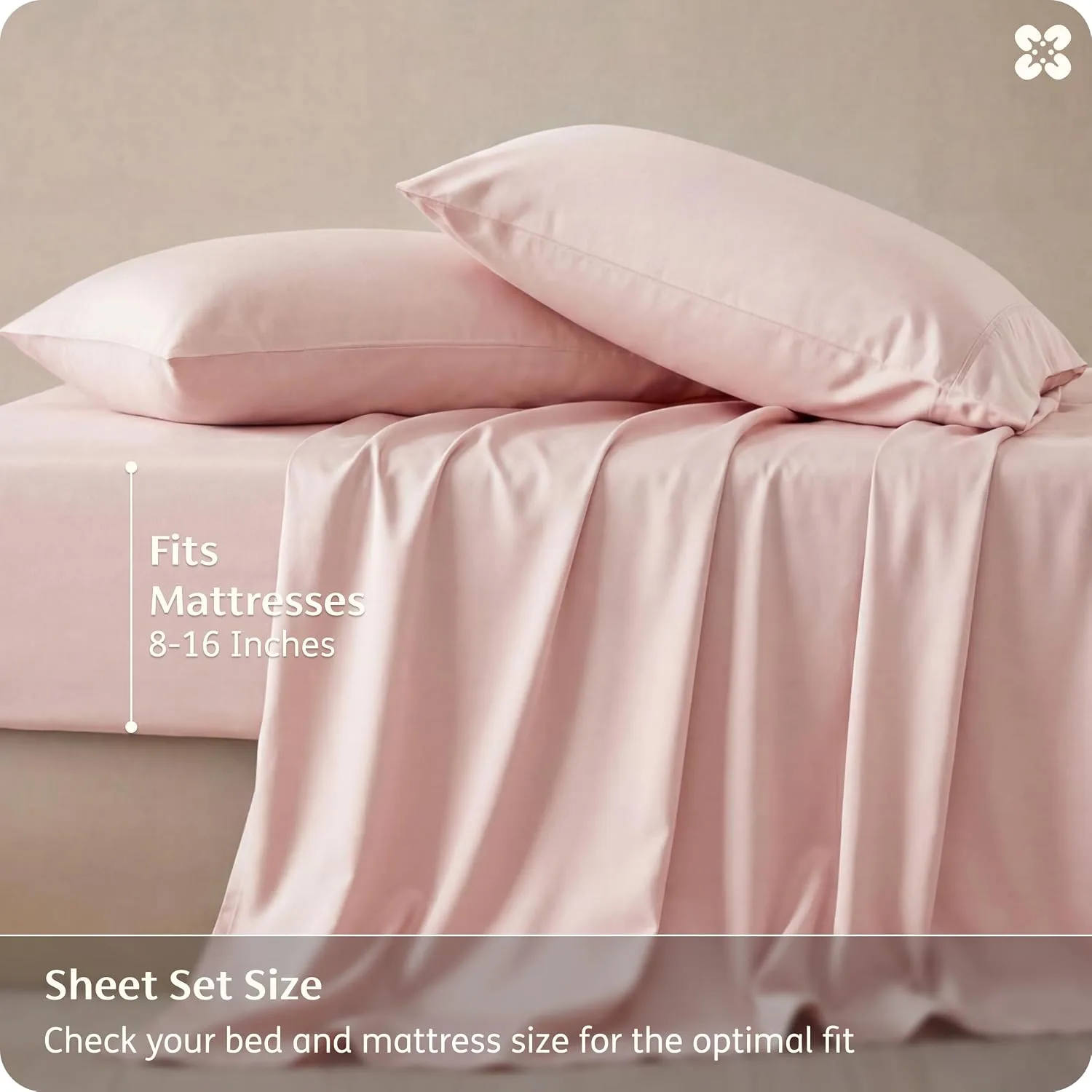 Bedsure PureWoven 100% Rayon Derived from Bamboo, Full Size Sheets, 4 PCS