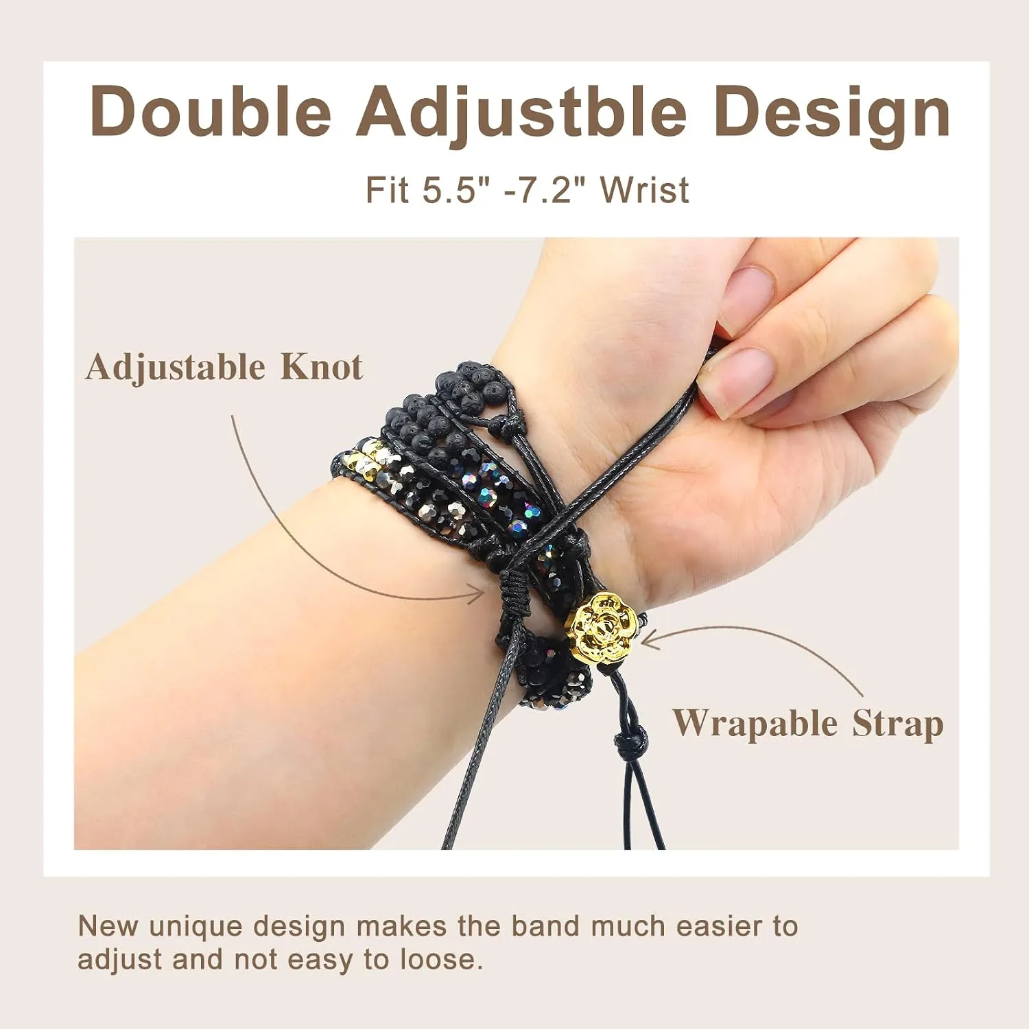 JR.DM Boho Beaded Handmade Braided Bracelet Band Women 20mm Compatible with Samsung Galaxy Watch 7/6/5/4/Active 2/4 Classic/6 Classic/5 Pro/FE 40mm 42mm 43mm 44mm 45mm 46mm 47mm