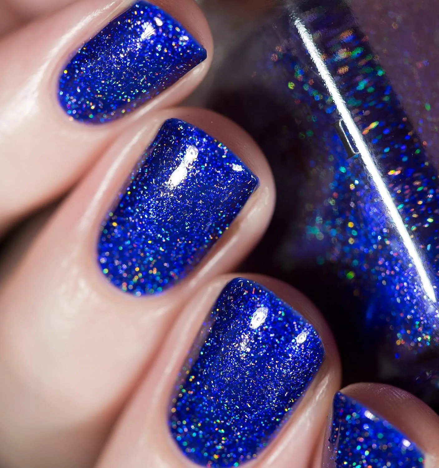 ILNP Downpour - Bold Indigo Blue Holographic Nail Polish