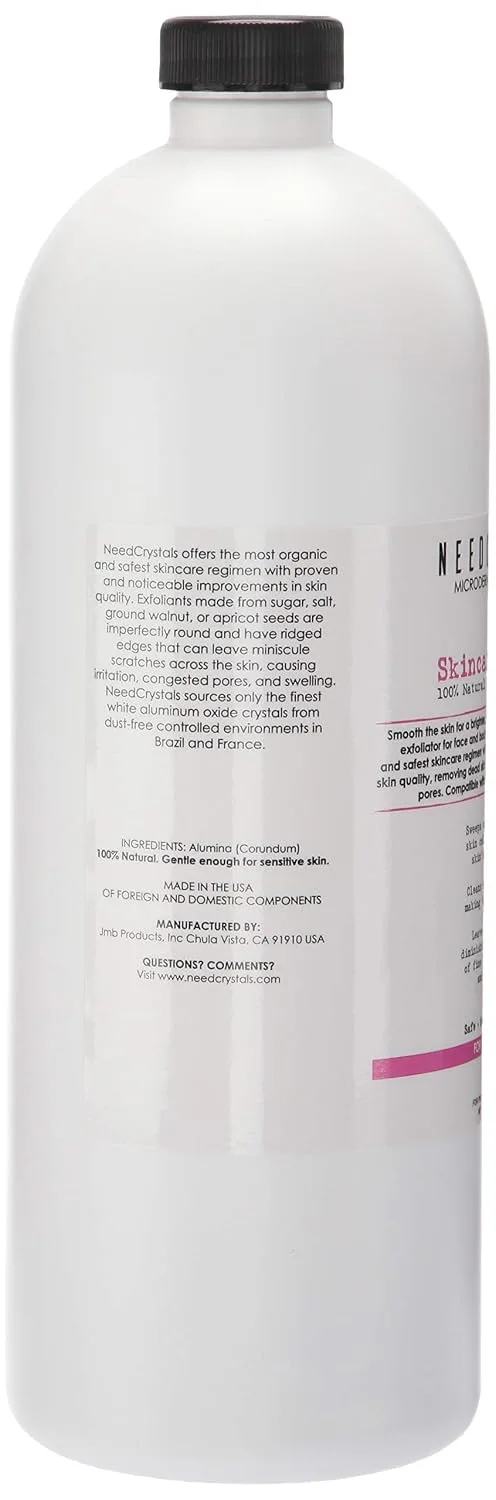 NeedCrystals Microdermabrasion Crystals for Machines, All-Natural Facial Exfoliating Treatment for Dull or Dry Skin, Wrinkles, Blemishes, Scars & More (4 lb, 120 Grit)