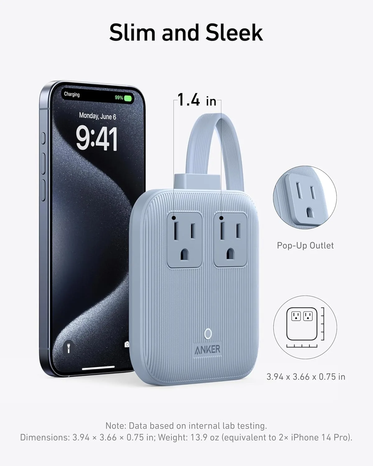 Anker Travel Power Strip, Anker Nano 67W Max 6-in-1 USB C Charger, 2 USB C