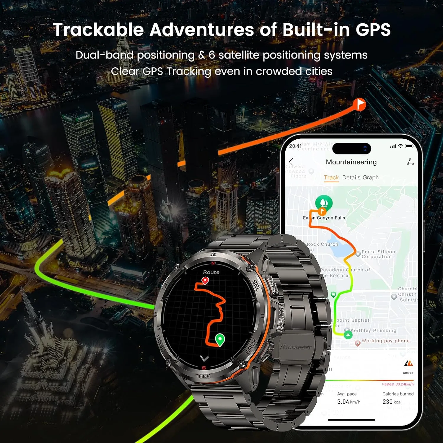 AMAZTIM T3 Ultra Smart Watches for Men, GPS, Rugged, Stainless Steel Body