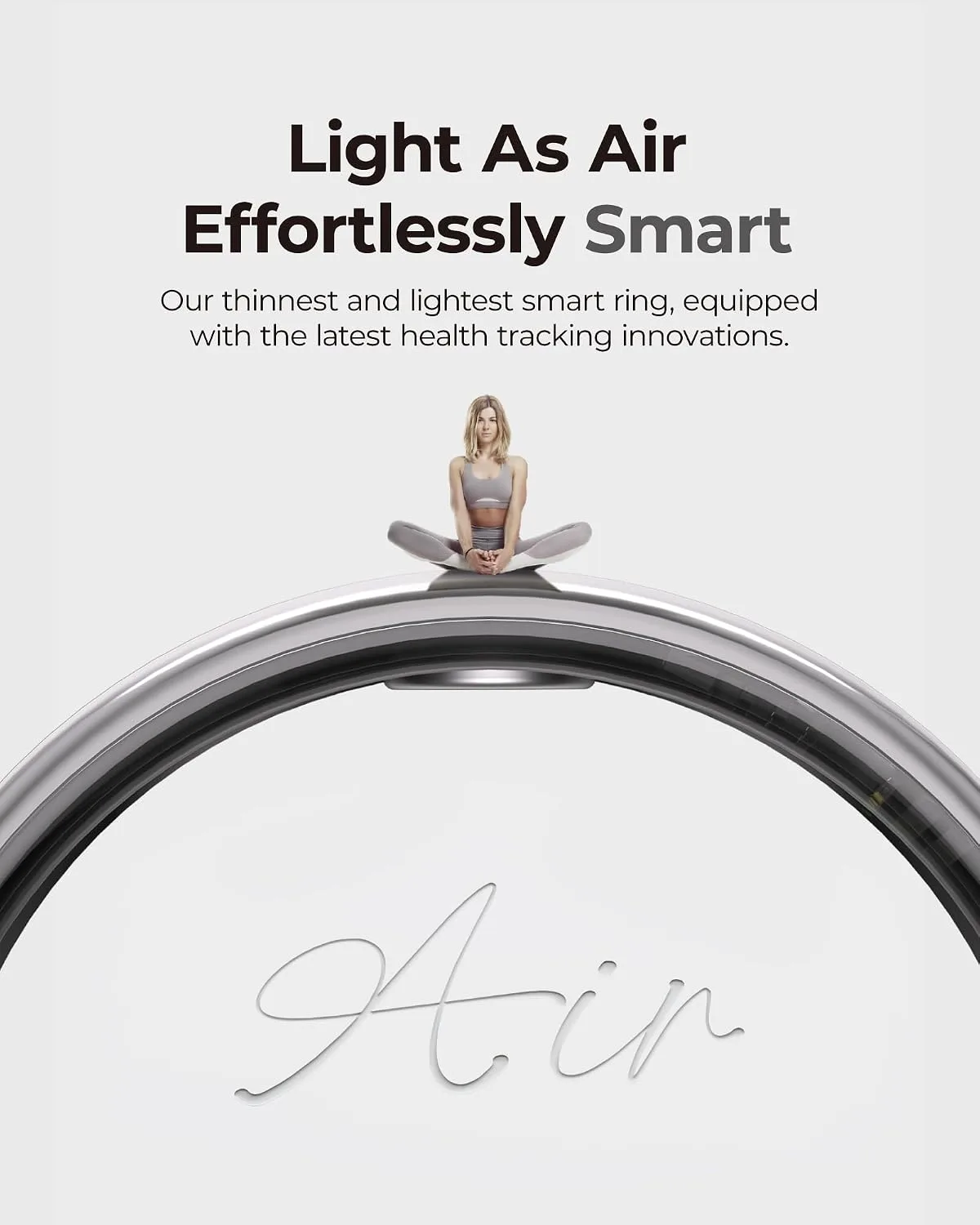 femometer Ring Air, Ultra-Thin Smart Ring, Sliver, Size13
