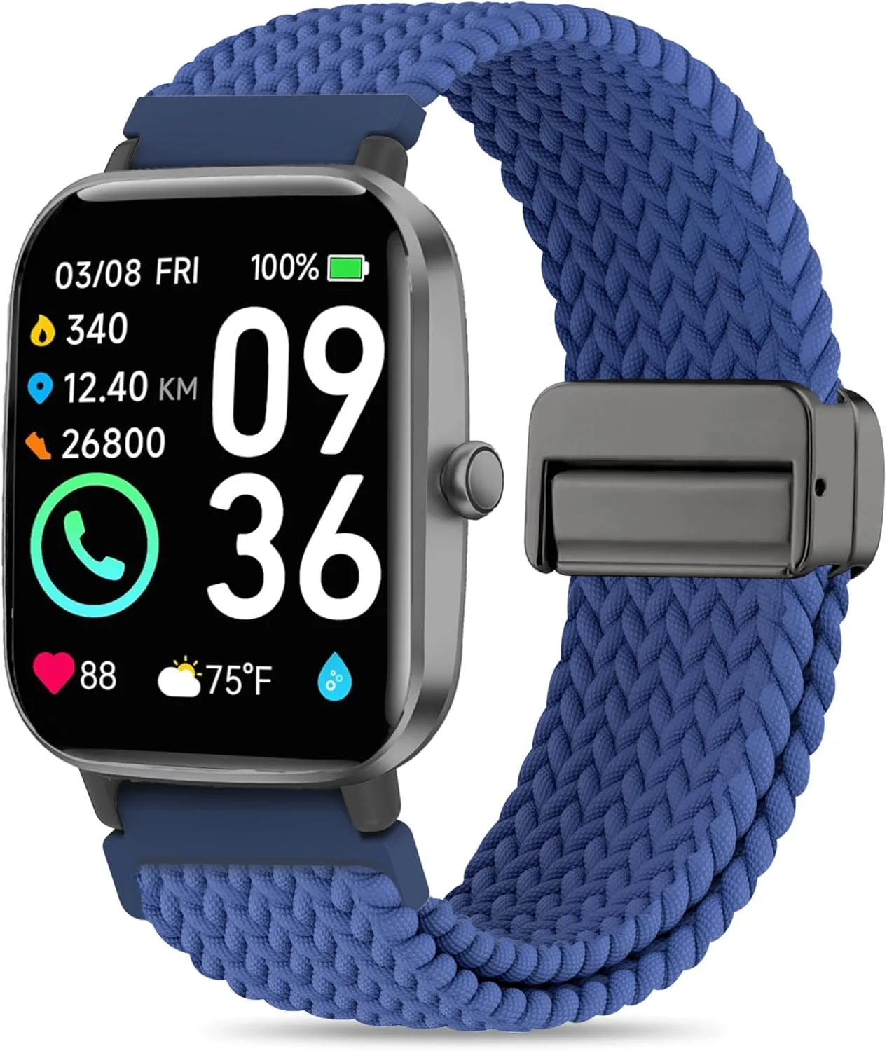 Correas elásticas trenzadas Sunnyson compatibles con smartwatch ID208 Plus 22mm nylon