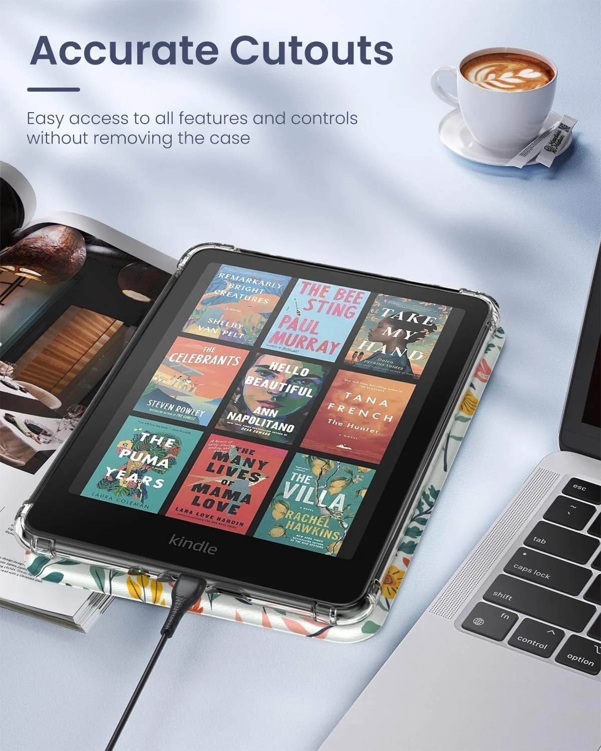 MoKo Case for Kindle Paperwhite 12th Gen & Colorsoft 2024, Flowers