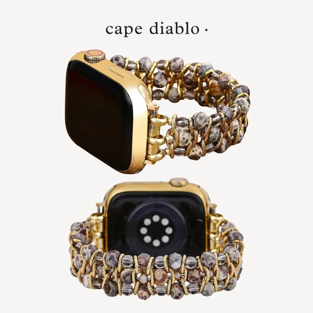 Cape Diablo Smart Watch Band for Women - Handmade Gemstone Strap - Compatible with 38mm-45mm Apple Faces