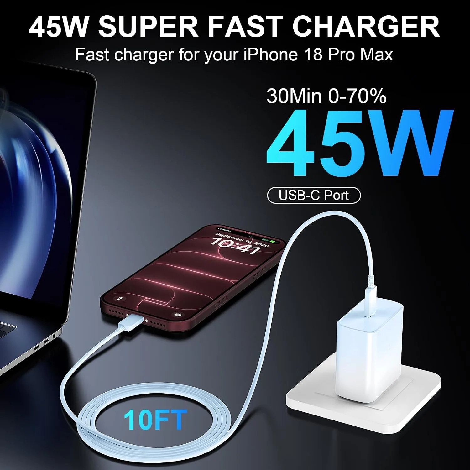 iPhone 18 17 Pro Max Charger Fast Charging 45W USBC iPhone Duo Fast Charger