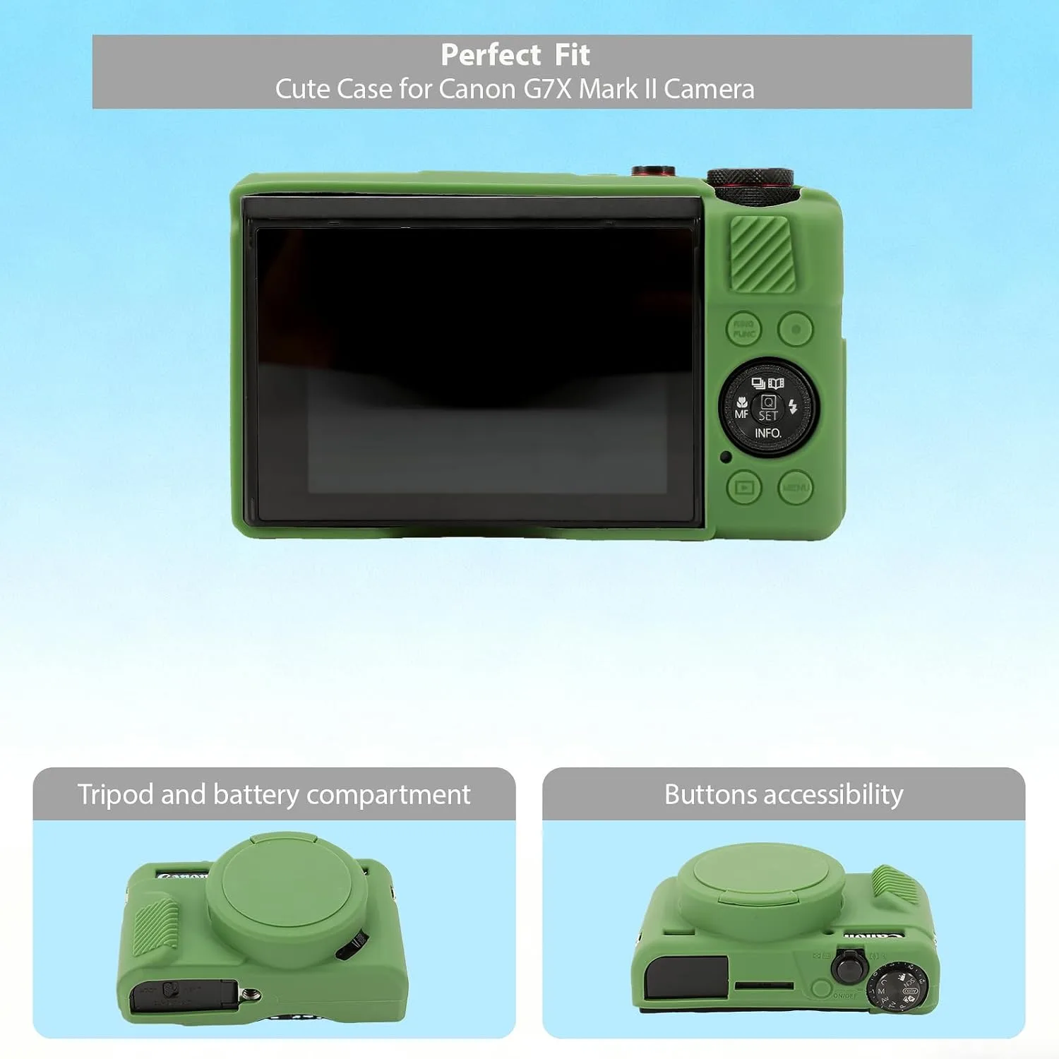 Camera Case for Canon G7X Mark II / G7X II - Green