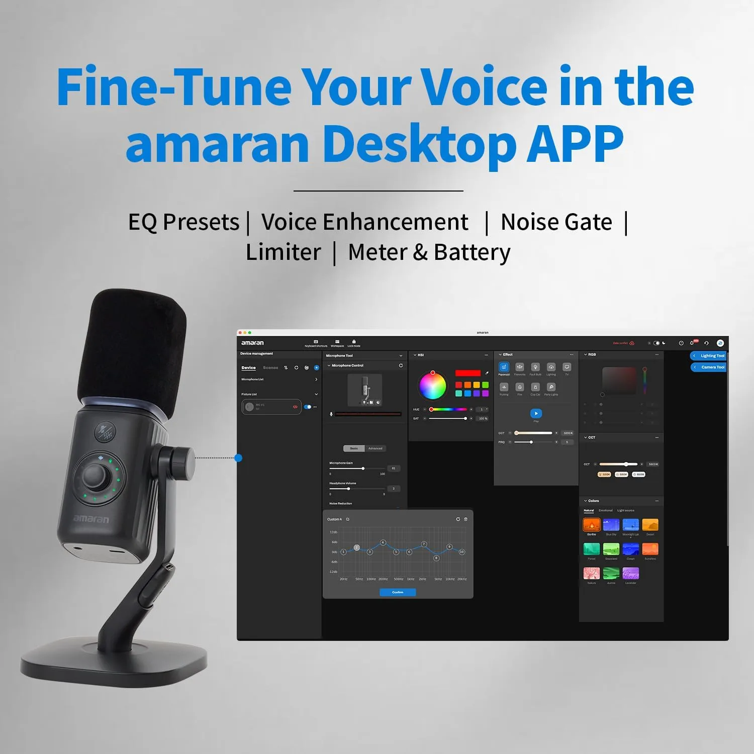 Amaran Mic Desktop Stand Kit Wireless Microphone,AI Noise Reduction, USB-C