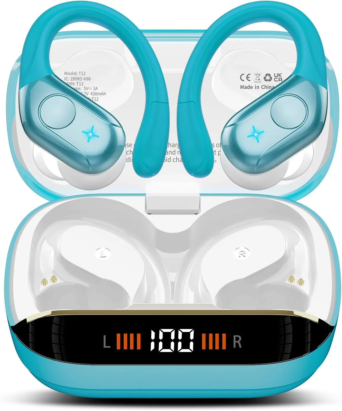Wireless Headphones Sports, 75Hrs Bluetooth 5.4 Earbuds, Bass Hi-Fi Stereo
