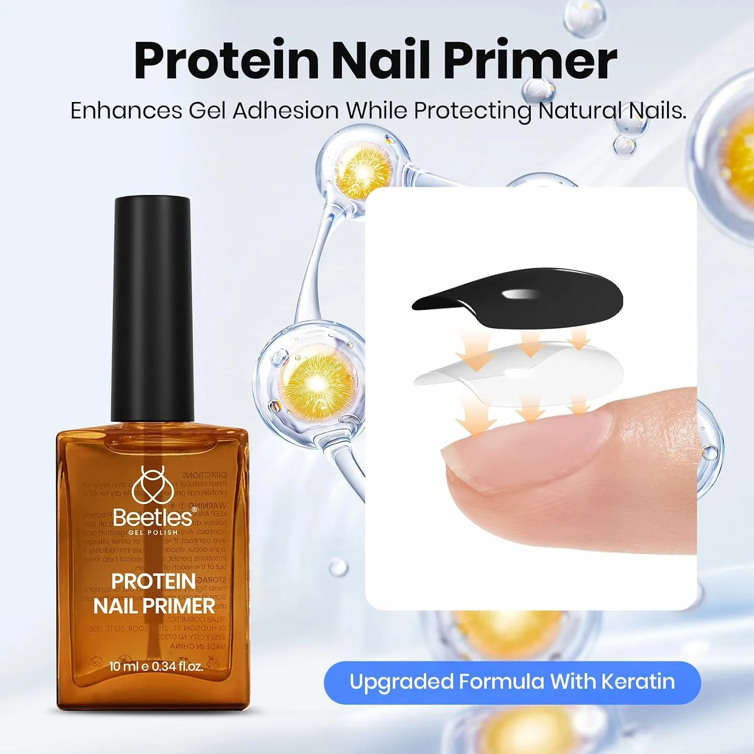 Beetles Protein Nail Prep Dehydrator and Primer with Gel Top & Base Coat Set