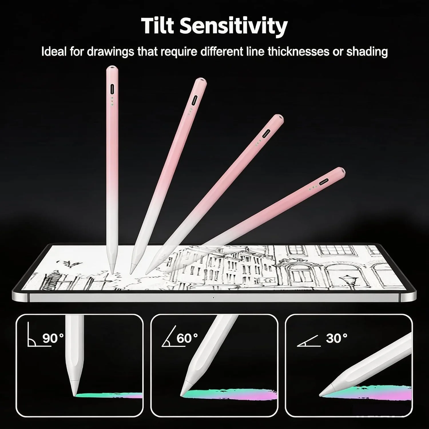 Stylus Pen for iPad 2026-2018 with 13mins Fast Charge,Tilt Sensitivity