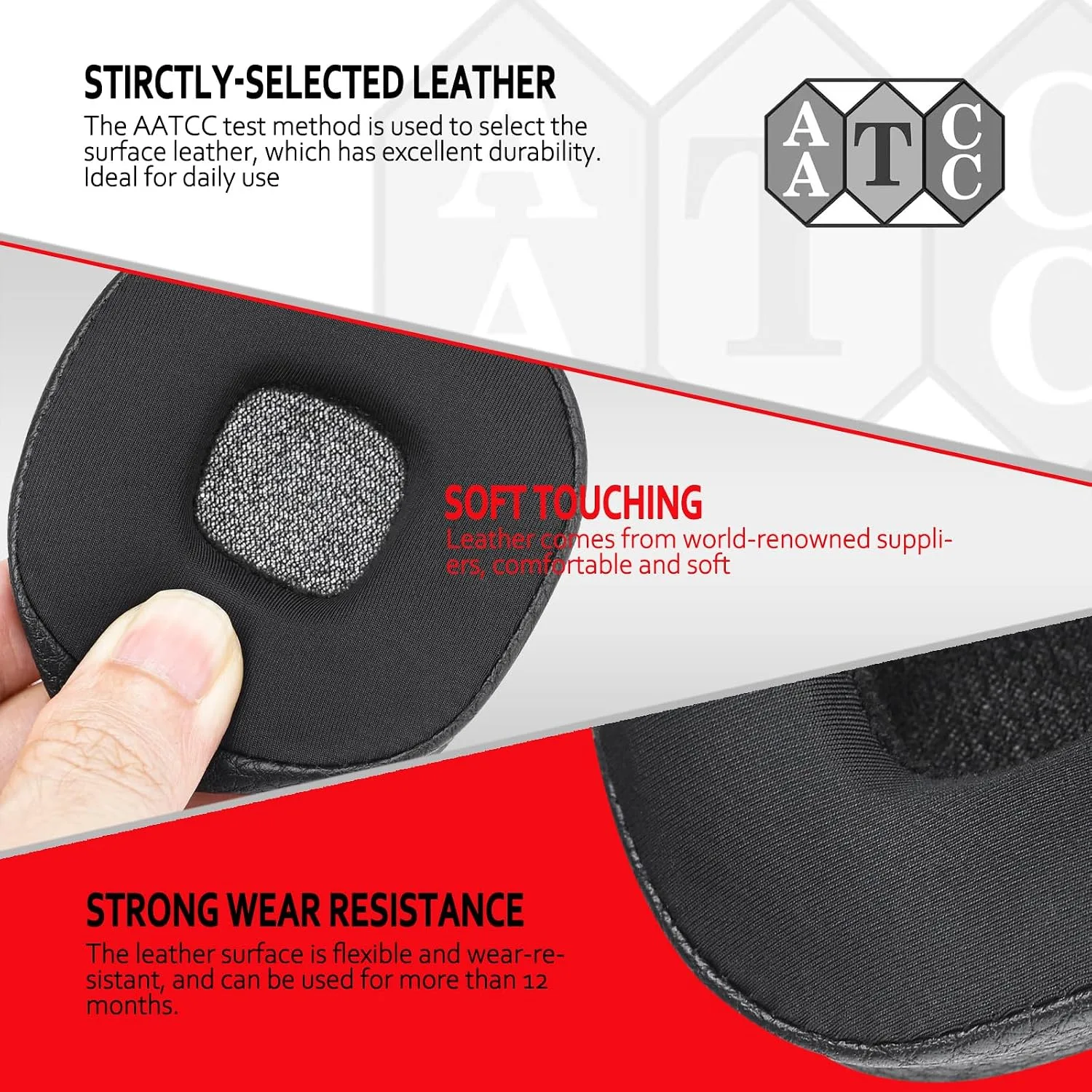 Krone Kalpasmos Replacement Earpads for Marshall Major III/IV Headphones, Ear Cushion Compatible with Marshall Major 3/4 Ear Pads, Cooling-Gel