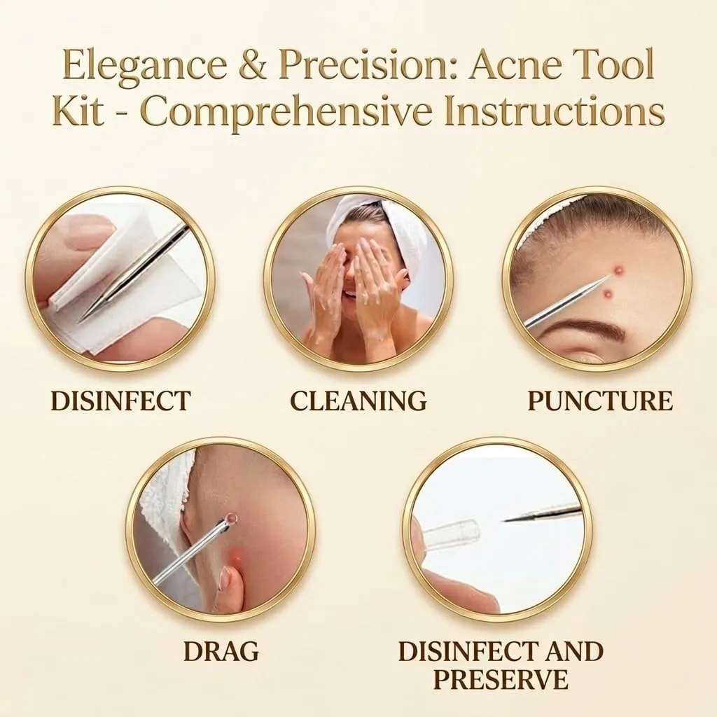 2 Pcs Pimple Popper Tool Blackhead Remover, Comedone Extractor for Acne