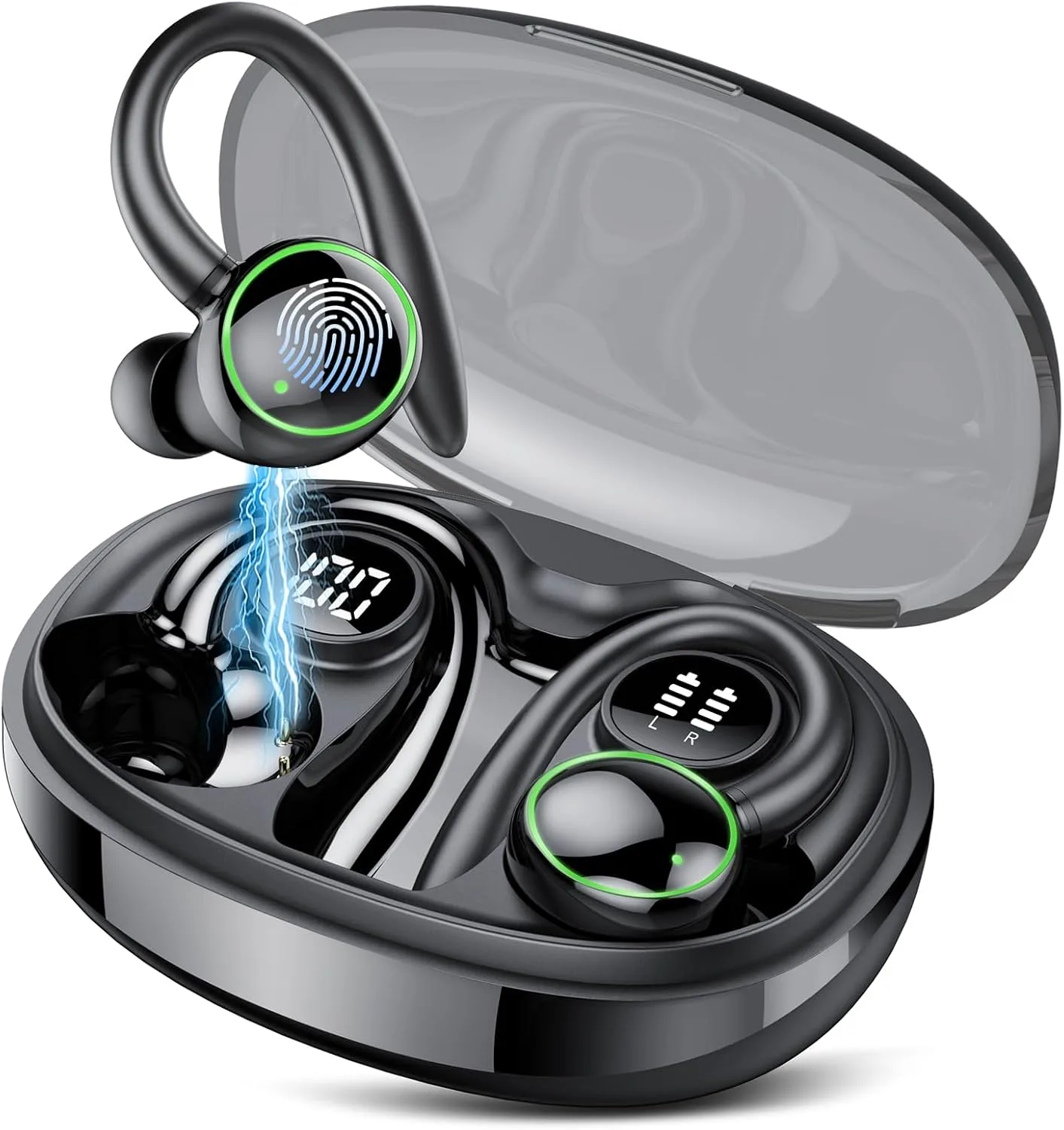 Wireless Earbuds, Bluetooth 5.4 Headphones Sport Over Ear Buds With ENC Mic