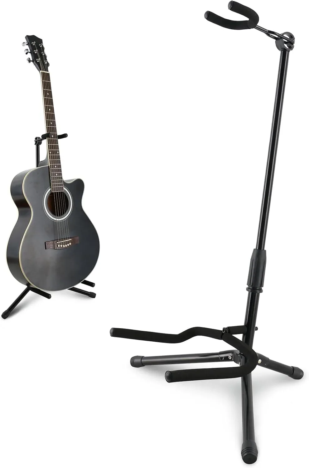 Atril para guitarra Eastrock ajustable y plegable negro